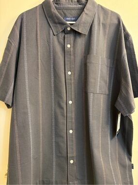 🆕 NWT Trinity Coast Men’s Striped Short Sleeve Button-Down Shirt XXL